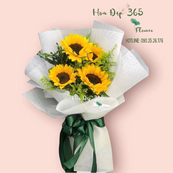Bó hoa màu vàng tặng 20/10 cho mẹ ý nghĩa, đẹp rực rỡ mang tên Ánh Sáng - HBD138