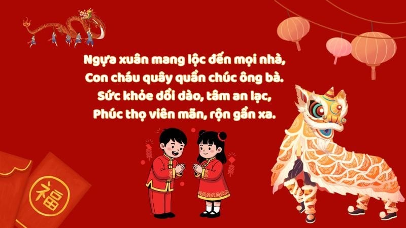 Bài thơ chúc Tết ông bà cho trẻ mầm non