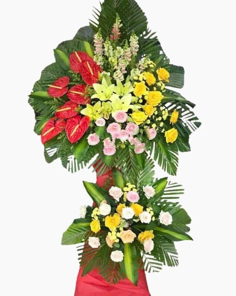 Hoa Chúc Mừng: Lẵng Hoa Khai Trương Đại Hồng Phát - HCM06