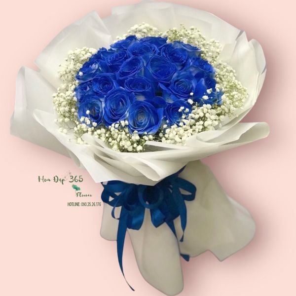 Bouquet of blue flowers - the color of peace and serenity