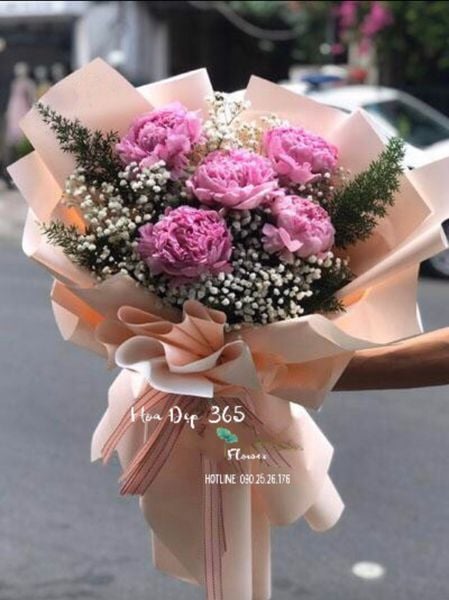 Bó Hoa Mẫu Đơn Hồng