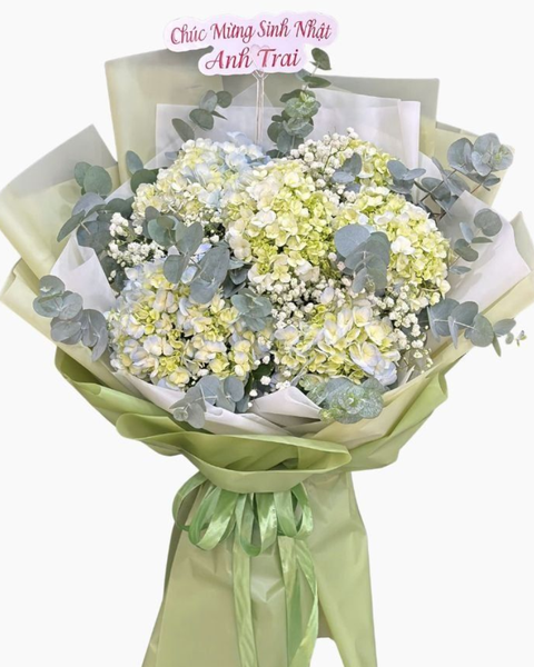 Hoa Bó Dài: Bó Hoa Cẩm Tú Cầu Mơ Giữa Trời Thu-  Hoa 20/10 - HBD282