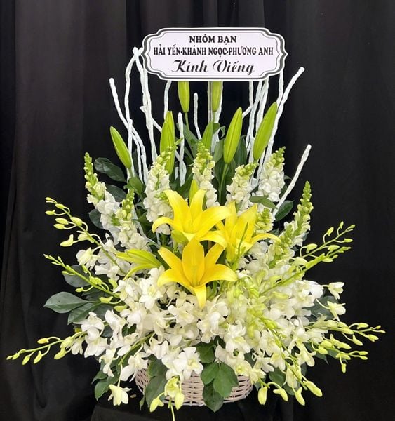 Giỏ Hoa Khai Trương: Giỏ Hoa Hoàng Nguyện An Yên - HG109