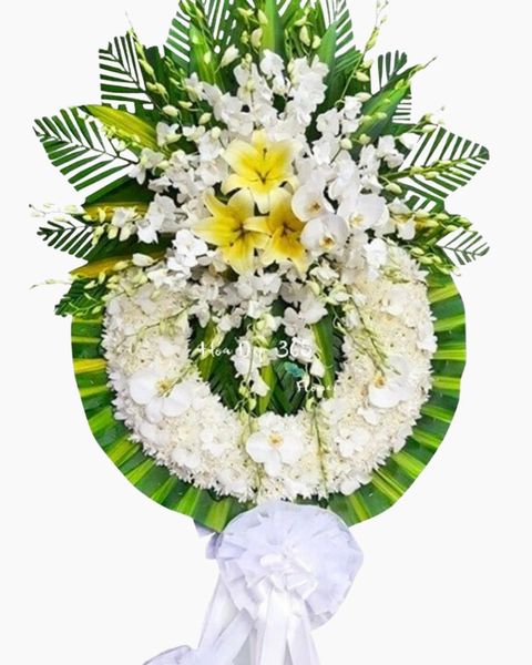 Hoa Cúc: Vòng Hoa Tang Lễ An Nhiên - HTL106
