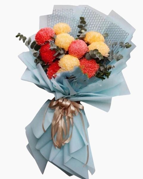 Hoa Bó Dài: Bó Cúc Mẫu Đơn Mix Màu - HBD161 - Hoa Sinh Nhật