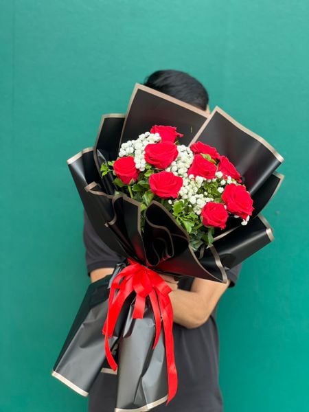  Bó Hoa Hồng Đỏ 9 Hoa - HBD248 - Hoa Hồng 20/10 