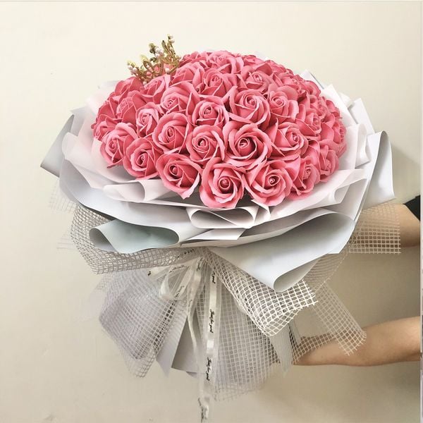 Bó hoa hồng sáp 50 bông cực đáng yêu