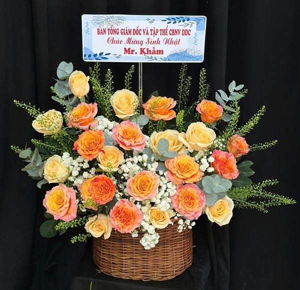 Giỏ Hoa Khai Trương: Giỏ Hoa Ánh Dương Rực Rỡ - HG100