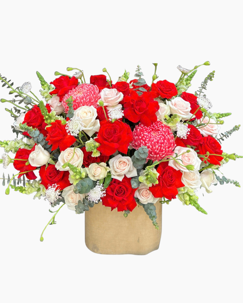 Hộp Hoa Tươi: Hộp Hoa Đỏ Sang Qúy - HH166 | Flosa