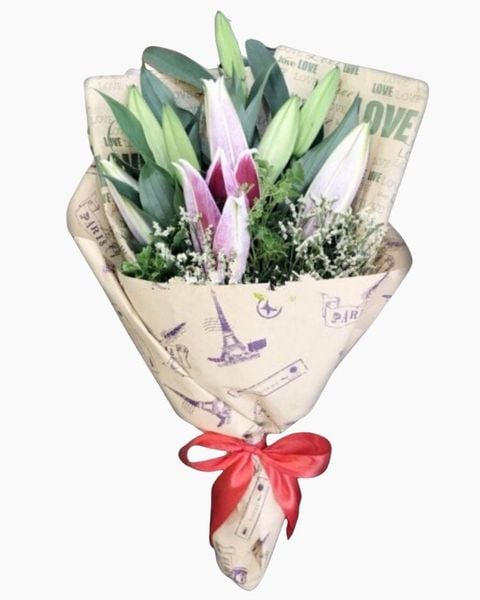 Hoa Bó Dài: Pink Lilies - HBD56
