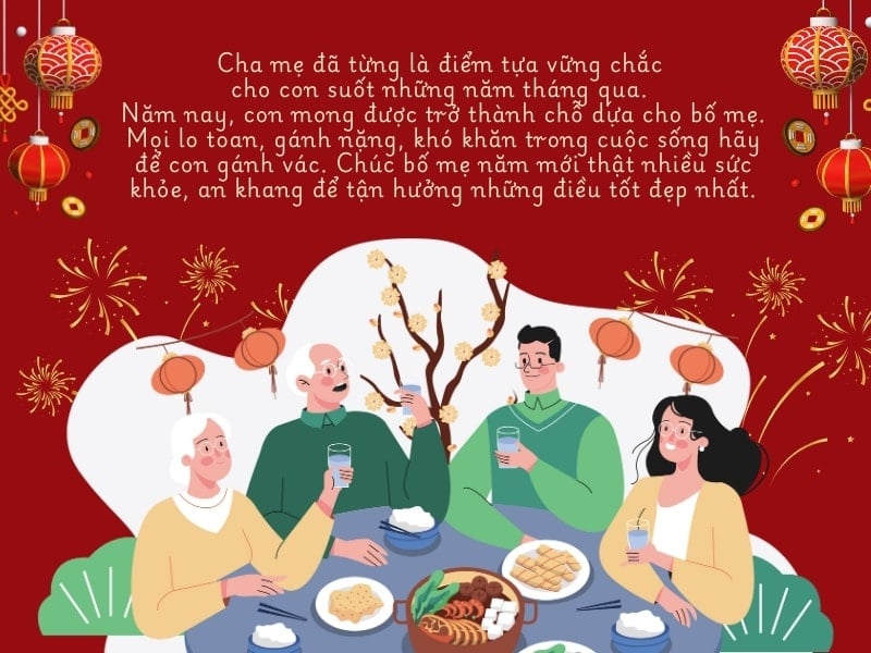 Những tâm tình chân thành của con cái gửi bố mẹ khi xuân về