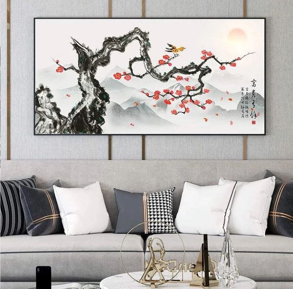 Tranh thủy mặc là nét đẹp nghệ thuật truyền thống, tô điểm cho không gian ngày Tết