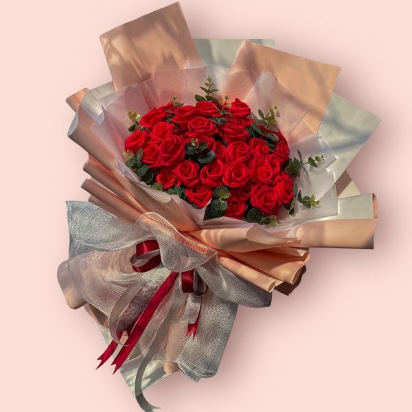 Soap Flowers: Bó Hoa Hồng Sáp Màu Đỏ - HST02