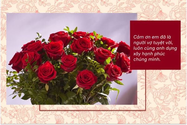 Cảm ơn em đã là người vợ tuyệt vời, luôn cùng anh dựng xây hạnh phúc chúng mình.