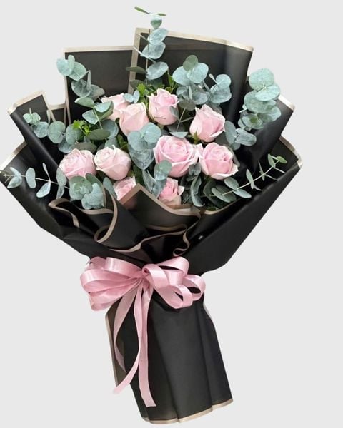 Hoa Bó Dài: Bó Hoa Hồng Pastel Cồ Thuần Khiết - HBD218