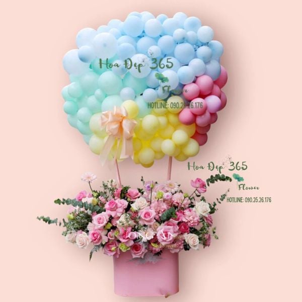 Bó hoa bong bóng tone hồng - HBB08 được gửi tặng những người phụ nữ thân thương trong các dịp lễ