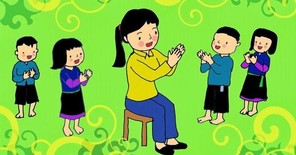 Vẽ tranh học sinh vui đùa cùng giáo viên vô cùng đáng yêu