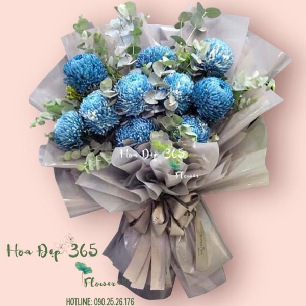 Bó Hoa Cúc Mẫu Đơn Xanh - HBD124