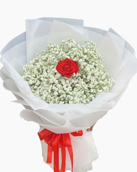 Hoa Bó Tròn: Bó Hoa Trái Tim Trong Sương - Hoa 20/10- HBT93
