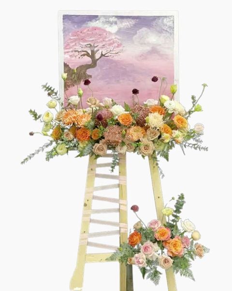 Giá Tranh: Kệ Hoa Blushing Blossoms - GT36