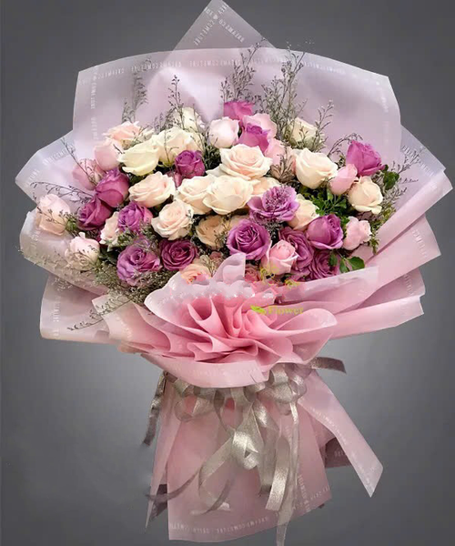 Bó Hoa Hồng Chiều Tím - HBD197
