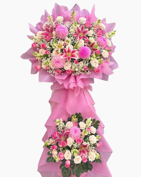 Hoa Chúc Mừng: Kệ Hoa Ánh Hồng  - HCM110 | Flosa
