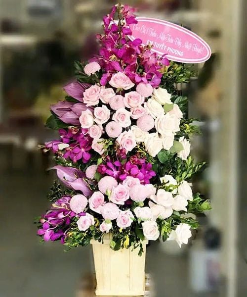 Hoa Tặng Người Yêu: Hộp Hoa Tone Hồng Tím - HCH111