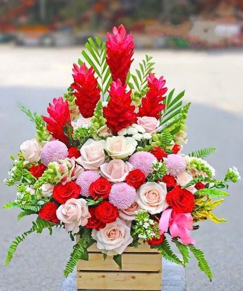 Hoa Hồng: Hộp Hoa Khai Trương Để Bàn Hạnh Phúc - HCH86