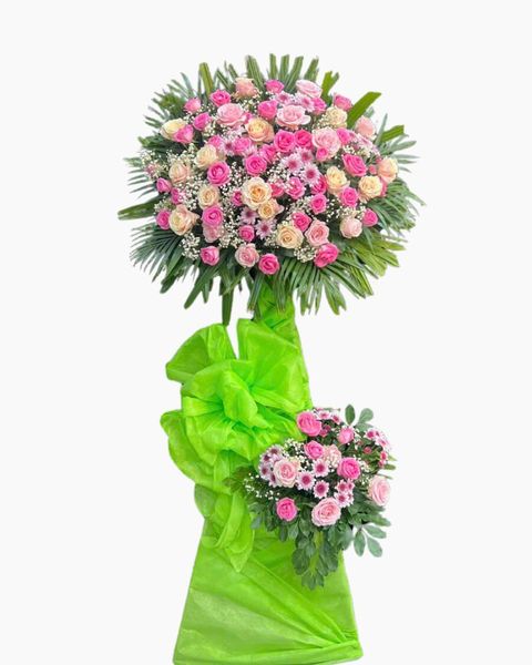 Hoa Khai Trương: Kệ Hoa Khai Trương Sắc Hồng Xinh - HCM58