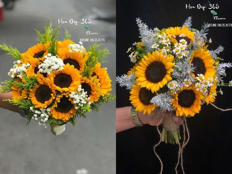 Mẫu hoa cưới cầm tay Take Me To Your Heart - HC37 và mẫu hoa cưới cầm tay Trăm Năm Hạnh Phúc - HC31 tại Flosa