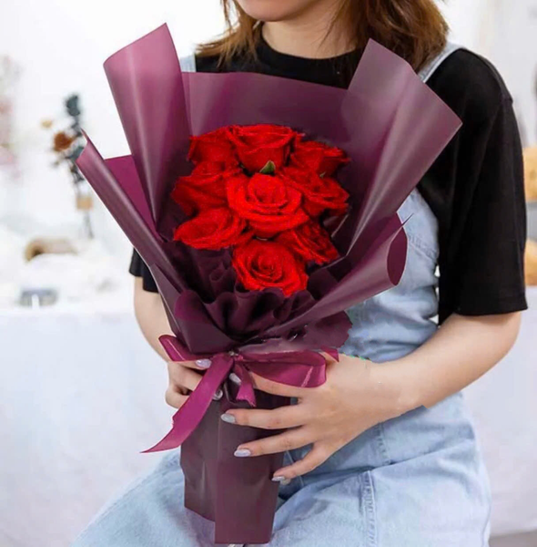 Hoa Bó Dài: Bó Hoa Hồng Đỏ Aurelio - HBD72 - Hoa Sinh Nhật