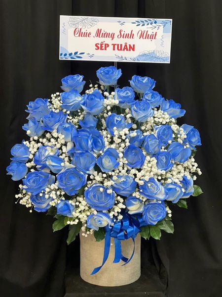 Hộp Hoa Tươi: Hộp Hoa Xanh Lam - HH161 | Flosa
