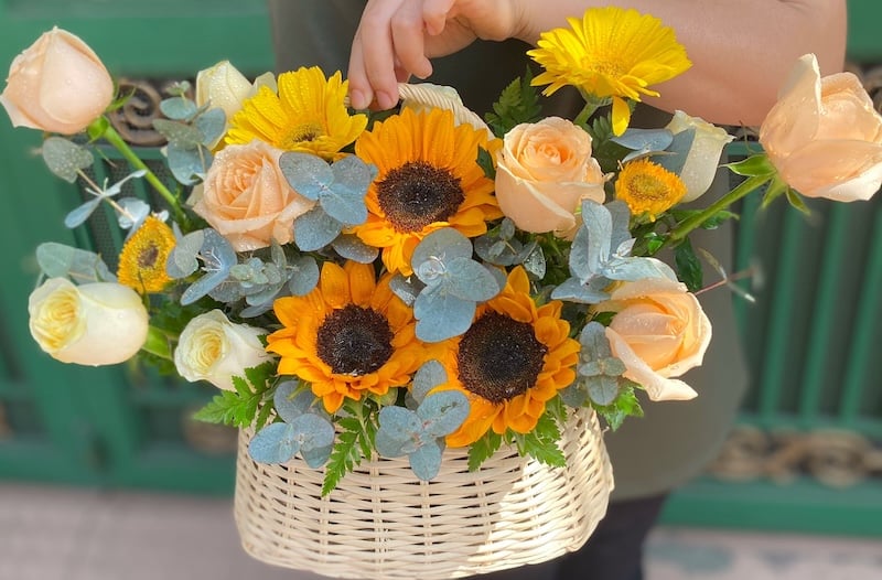 Giỏ hoa hướng dương tặng sinh nhật cung Sư Tử