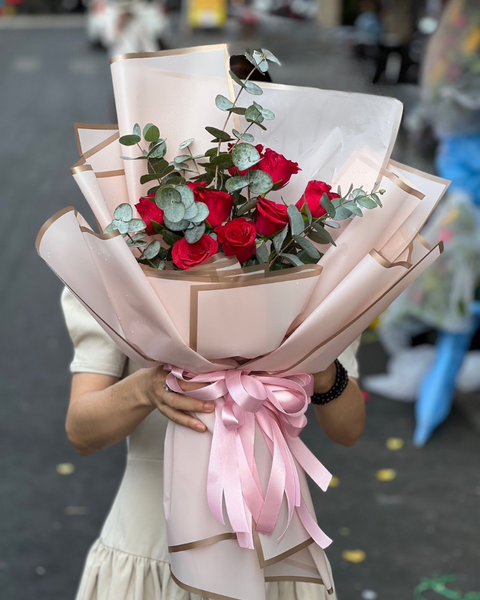 Hoa Bó Dài: Bó Hoa Tươi Hoa Hồng Mãi Yêu - HBD257