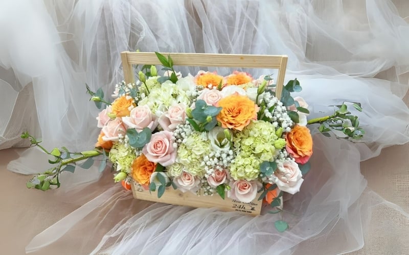 Mẫu lẵng hoa sinh nhật sang chảnh dành cho nam