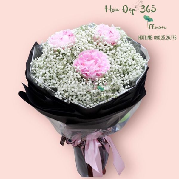 Bó Hoa Mẫu Đơn Hồng