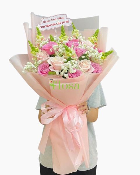 Hoa Bó Dài: Bó Hoa Lời Chúc Hồng Ân- HBD314