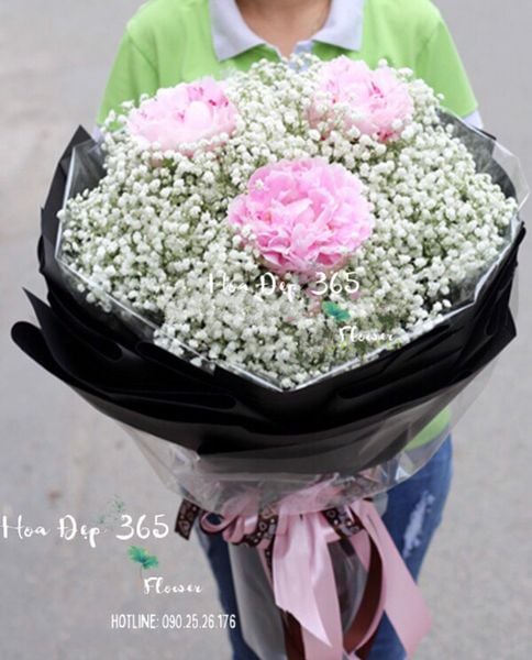 Bó Hoa Mẫu Đơn Hồng