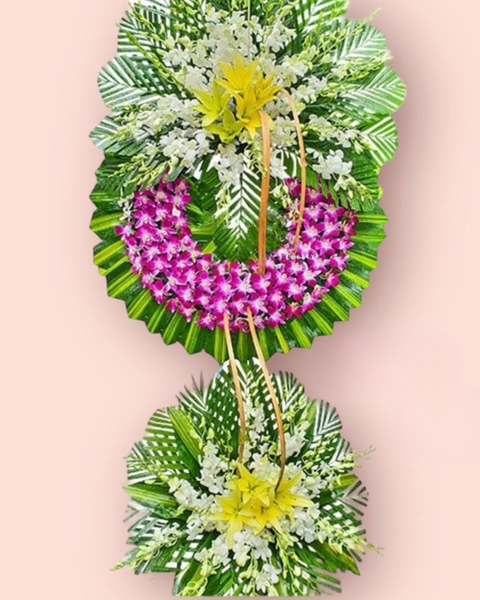Hoa Chia Buồn: Cúi Đầu - HTL51 - Vòng Hoa Tang Lễ | Flosa