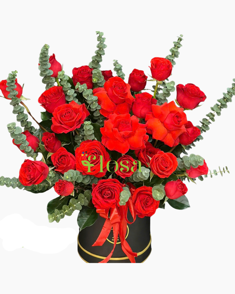 Hộp Hoa Tươi: Hộp Hoa Đỏ Rượu  - HH101 | Flosa