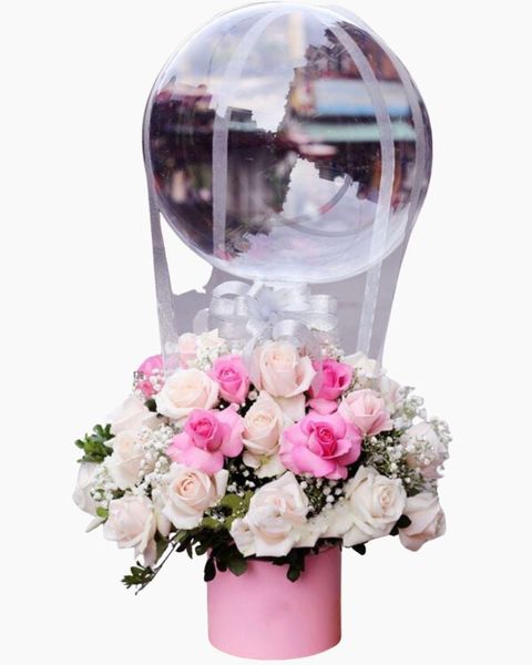 Hoa Và Bong Bóng: Hoa Bong Bóng Mix Hồng Pastel - HBB02 - Hoa tặng mẹ