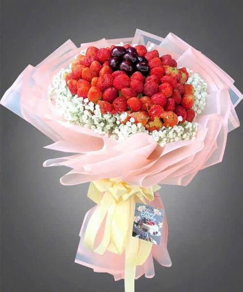 Hoa Trái Cây: Bó Hoa Strawberry Mix Cherry - TC16 | Flosa