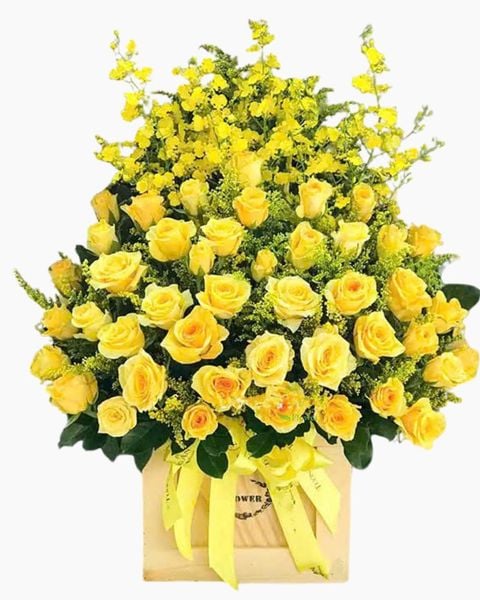 Hoa Tặng Người Yêu: Hộp Hoa Hồng Vàng - HCH109