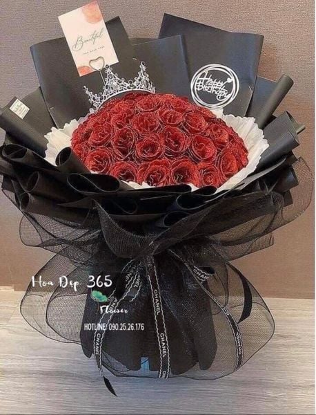Red Wine - HST33 - Bó Hoa Sinh Nhật