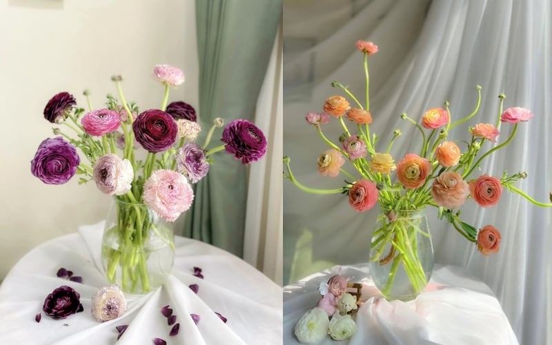 Mẫu bình hoa mao lương mix nhiều màu