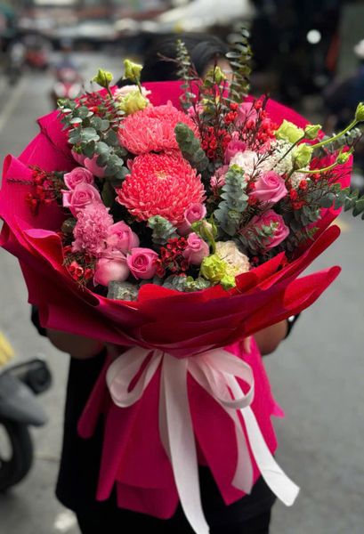 Hoa Bó Tròn: Bó Hoa Tình Nồng  - HBT121