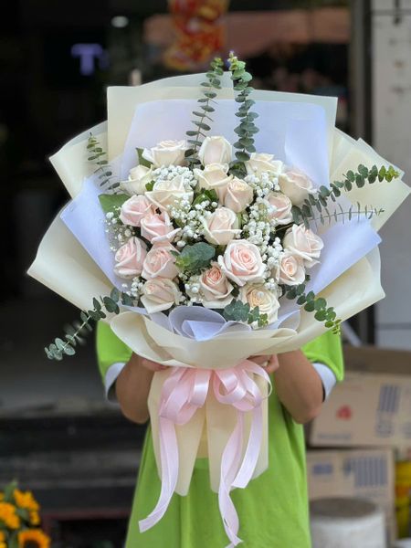 Hoa Bó Dài: Bó Hoa Hồng Pastel Roise Love - HBD271