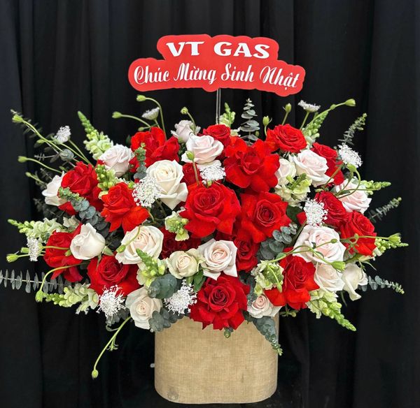  Hộp Hoa Đỏ Thuần - HH165 