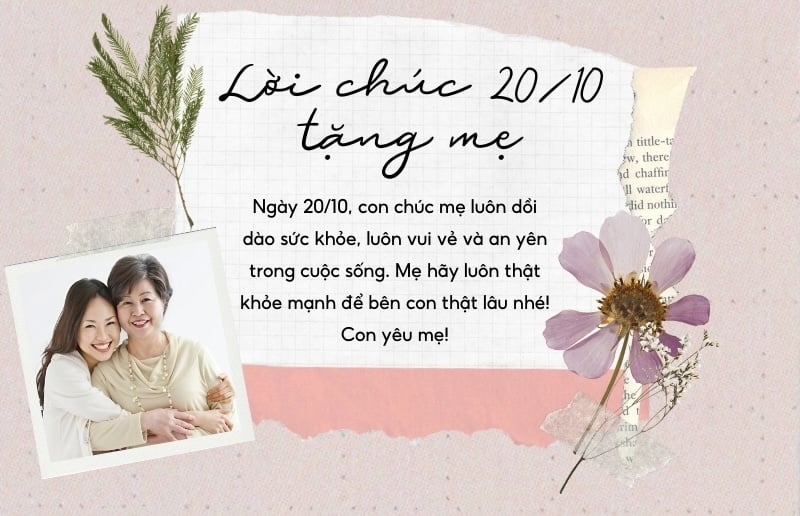 Lời chúc 20/10 cho mẹ yêu