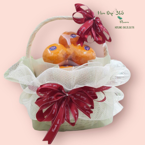 Giỏ quýt hỏi thăm, phù hợp để làm quà thăm bệnh hoặc tặng người thân lâu ngày không gặp